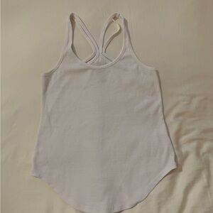Chaser White Ribbed Racerback Tank